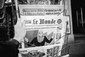 Le Monde magazine with Marine le Pen conversion to Islam bw