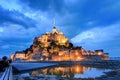 Le Mont Saint-Michel blue clouds Royalty Free Stock Photo