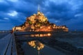 Le Mont Saint-Michel blue hour Royalty Free Stock Photo