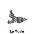 Le Moule City Map of France Country, abstract geometric map with color creative design template Royalty Free Stock Photo