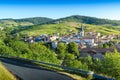 Le Perreon village at morning, Landscape of Beaujolais, France Royalty Free Stock Photo