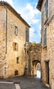 Le Portail Levis stone Drawbridge Gate as part of medieval city walls in old town quarter of riviera resort of Vence in France