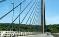 Holiday traffic during summer vacation on the Pont de l`Iroise bridge near Brest in Brittany