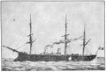 Le Tourville 1874 - a broadside ironclad of French Navy.