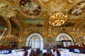 Le Train Bleu is a famous restaurant located in the hall of the Gare de Lyon railway station in Paris .