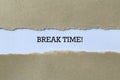 Break time on paper Royalty Free Stock Photo