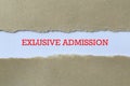 Exlusive admission on paper Royalty Free Stock Photo