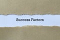 Success factors on paper Royalty Free Stock Photo