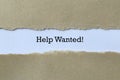 Help wanted on paper Royalty Free Stock Photo