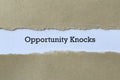 Opportunity knocks on paper