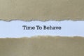 Time to behave on paper Royalty Free Stock Photo