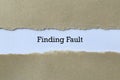 Finding fault on paper