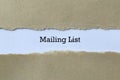 Mailing list on paper