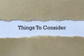 Things to consider on paper