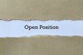 Open position on paper
