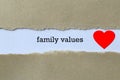 Family values on white paper Royalty Free Stock Photo