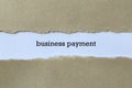 Business payment on white paper