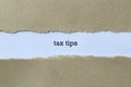 Tax tips on white paper Royalty Free Stock Photo