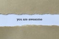 you are awesome word on paper