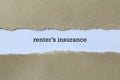 Renter`s insurance on white paper Royalty Free Stock Photo