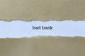 Bad bank word on paper Royalty Free Stock Photo