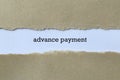 Advance payment word on paper