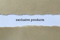 Exlusive products word on paper Royalty Free Stock Photo
