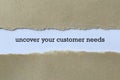 Uncover your customer needs word on paper Royalty Free Stock Photo