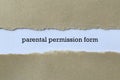 Parental permission form word on paper