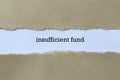 Insufficient fund on white paper Royalty Free Stock Photo