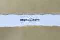 Unpaid leave on white paper