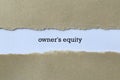 Owner`s equity on white paper Royalty Free Stock Photo