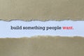 Build something people want on white paper Royalty Free Stock Photo