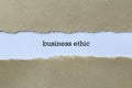 Business ethic on white paper