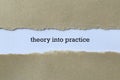 Theory into practice on white paper Royalty Free Stock Photo