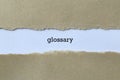 Glossary on white paper Royalty Free Stock Photo