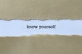 Know yourselfon white paper Royalty Free Stock Photo