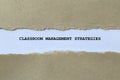 classroom management strategies on white paper