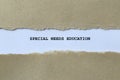 special needs education on white paper Royalty Free Stock Photo