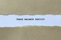 trade balance deficit on white paper