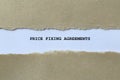 price fixing agreements on white paper Royalty Free Stock Photo