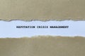 reputation crisis management on white paper Royalty Free Stock Photo