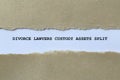 divorce lawyers custody assets split on white paper Royalty Free Stock Photo
