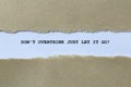 don\'t overthink just let it go on white paper Royalty Free Stock Photo