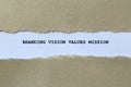 branding vision values mission on white paper