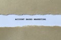 account based marketing on white paper