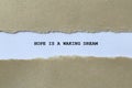 hope is a waking dream on white paper