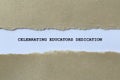 celebrating educators dedication on white paper