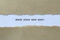 boots scoot hoot root on white paper