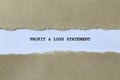 profit and loss statement on white paper Royalty Free Stock Photo